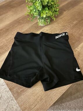 Nike Black Pros Shorts with White Swoosh